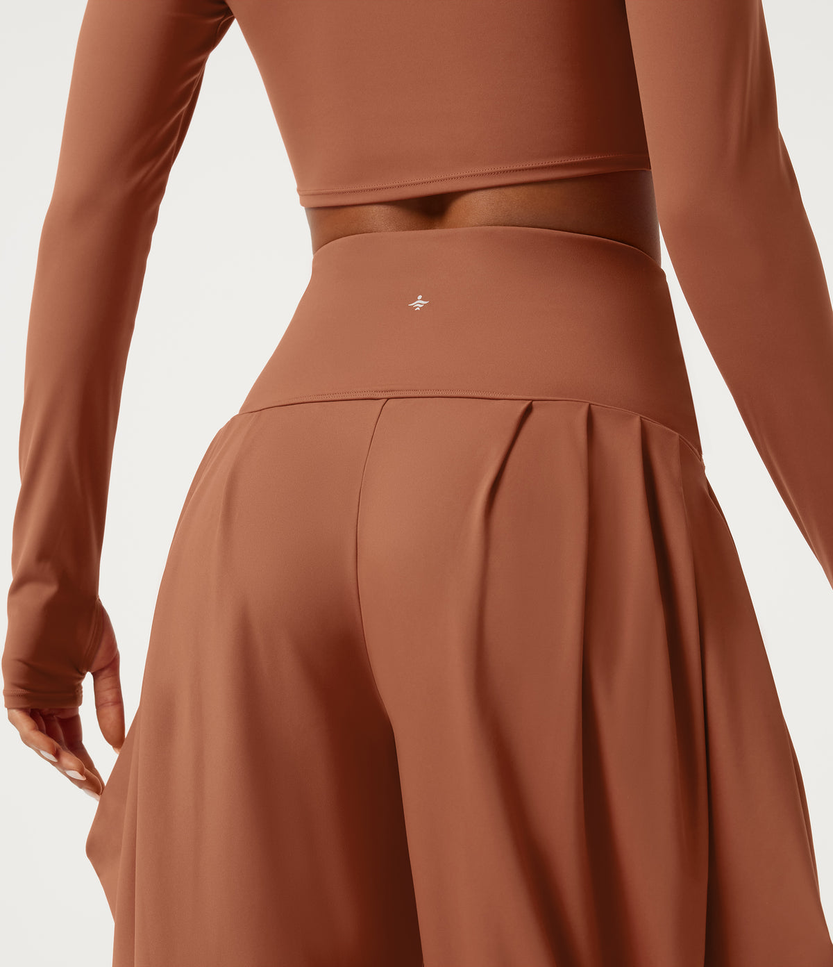 Airy High Waisted Stacked InstantCool Dance Joggers with Pockets — Orange Rust — view 5