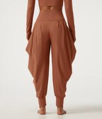 Airy High Waisted Stacked InstantCool Dance Joggers with Pockets — Orange Rust — view 2