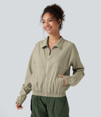 Long Sleeve Casual Jacket with Pockets — Fresh Curry — view 4