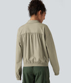 Long Sleeve Casual Jacket with Pockets — Fresh Curry — view 8