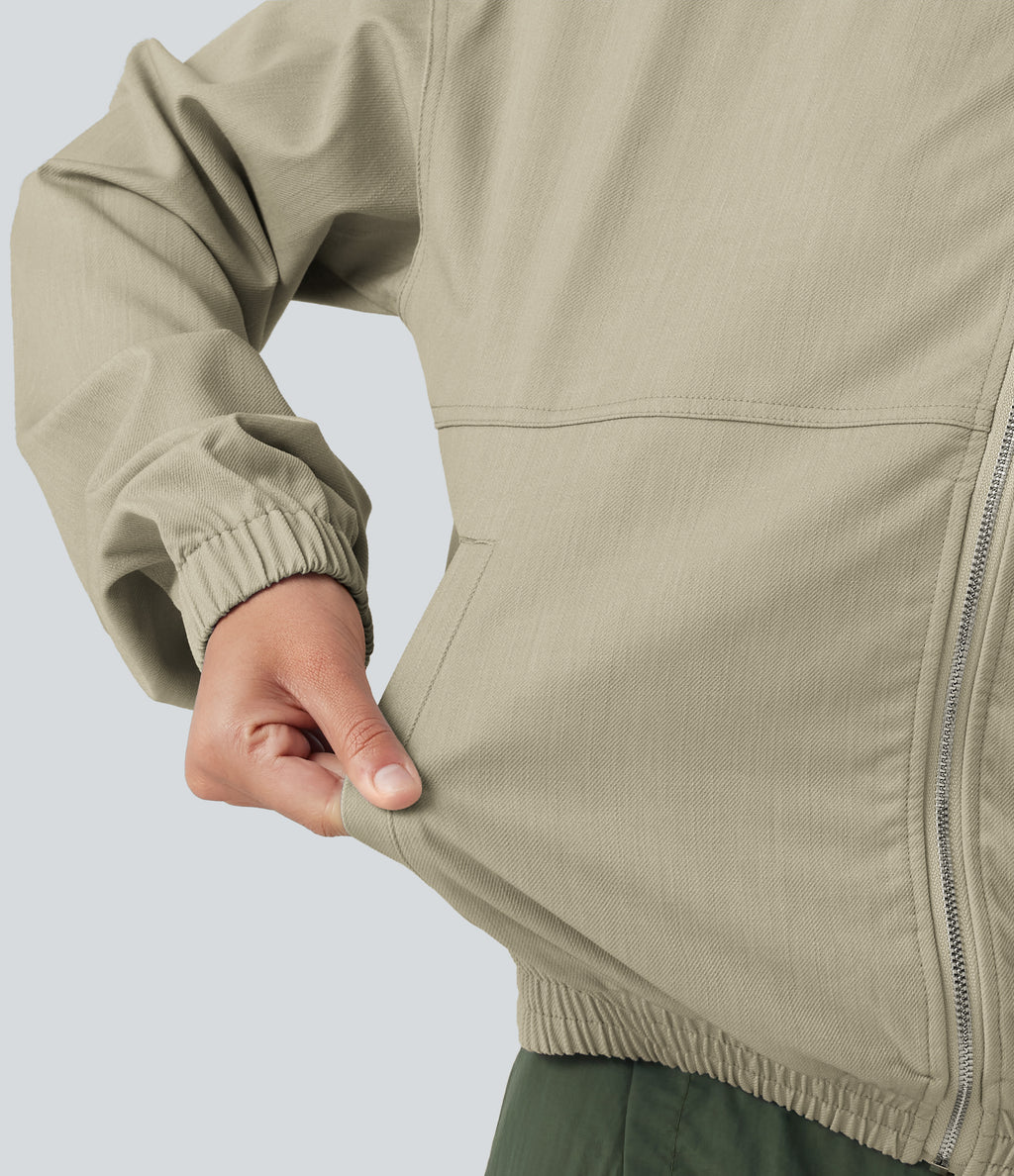 Long Sleeve Casual Jacket with Pockets — Fresh Curry — view 7