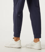 Mid Rise Drawstring Tapered Quick Dry InstantCool Running Joggers with Pockets — Peacoat — view 7