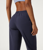 Mid Rise Drawstring Tapered Quick Dry InstantCool Running Joggers with Pockets — Peacoat — view 5