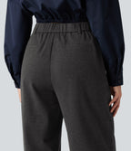 High Waisted Tapered Work Trousers with Pockets — Dark Grey — view 5