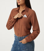 Long Sleeve Work Shirt with Pocket — Potter's Clay — view 7