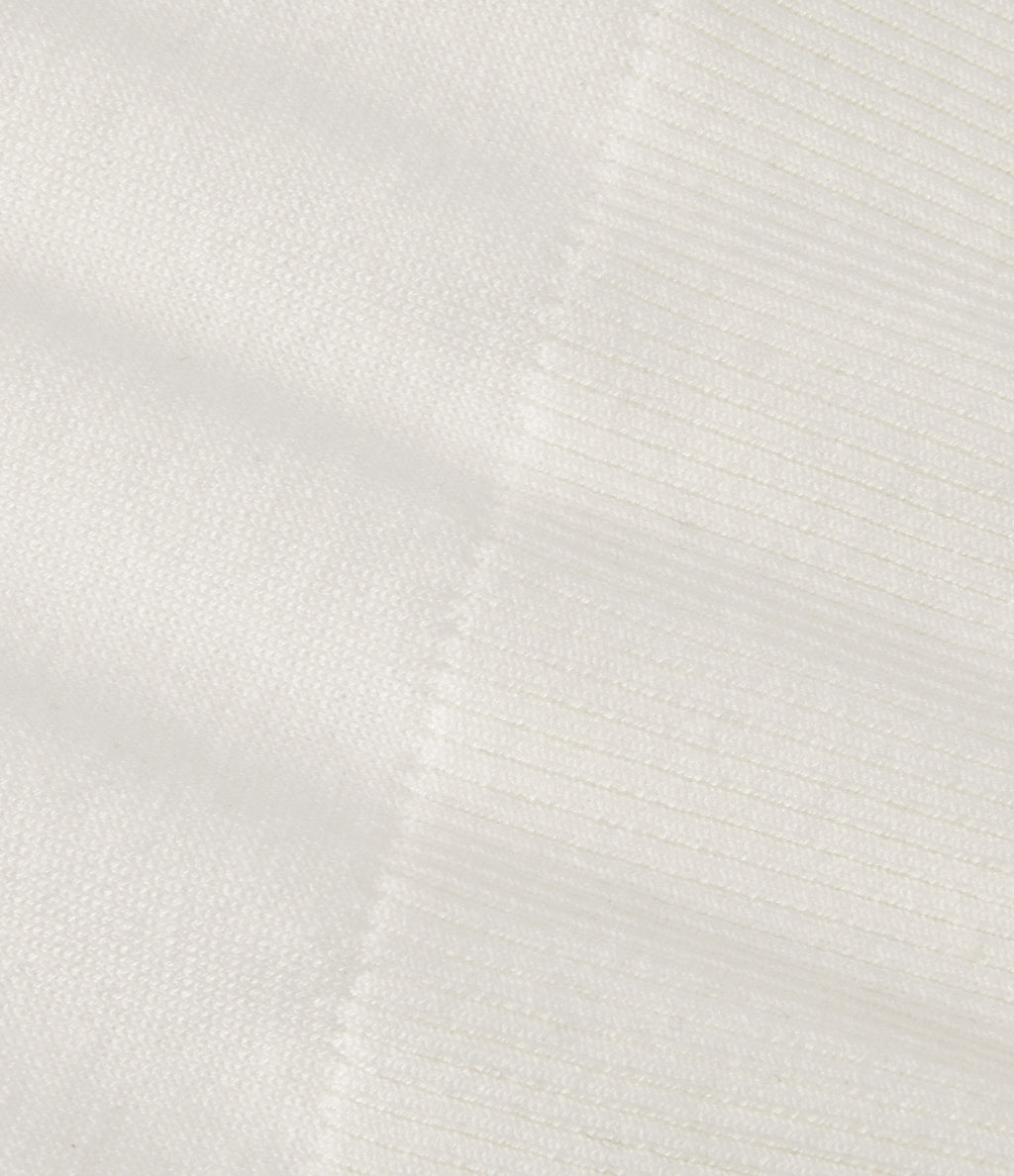 V Neck Short Sleeve Ruched Slim Casual Jumper — White Alyssum — view 7