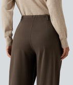 High Waisted Tapered Work Trousers with Pockets — Rain Drum — view 4