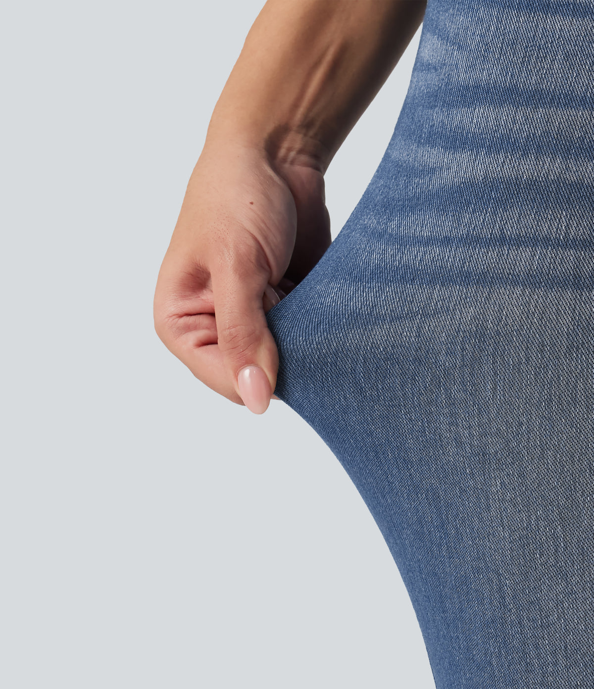 Mid Rise Bootcut Casual Jeans with Pockets — Tide Blue Denim — view 6