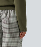 V Neck Long Sleeve Casual Jumper — Winter Moss — view 6