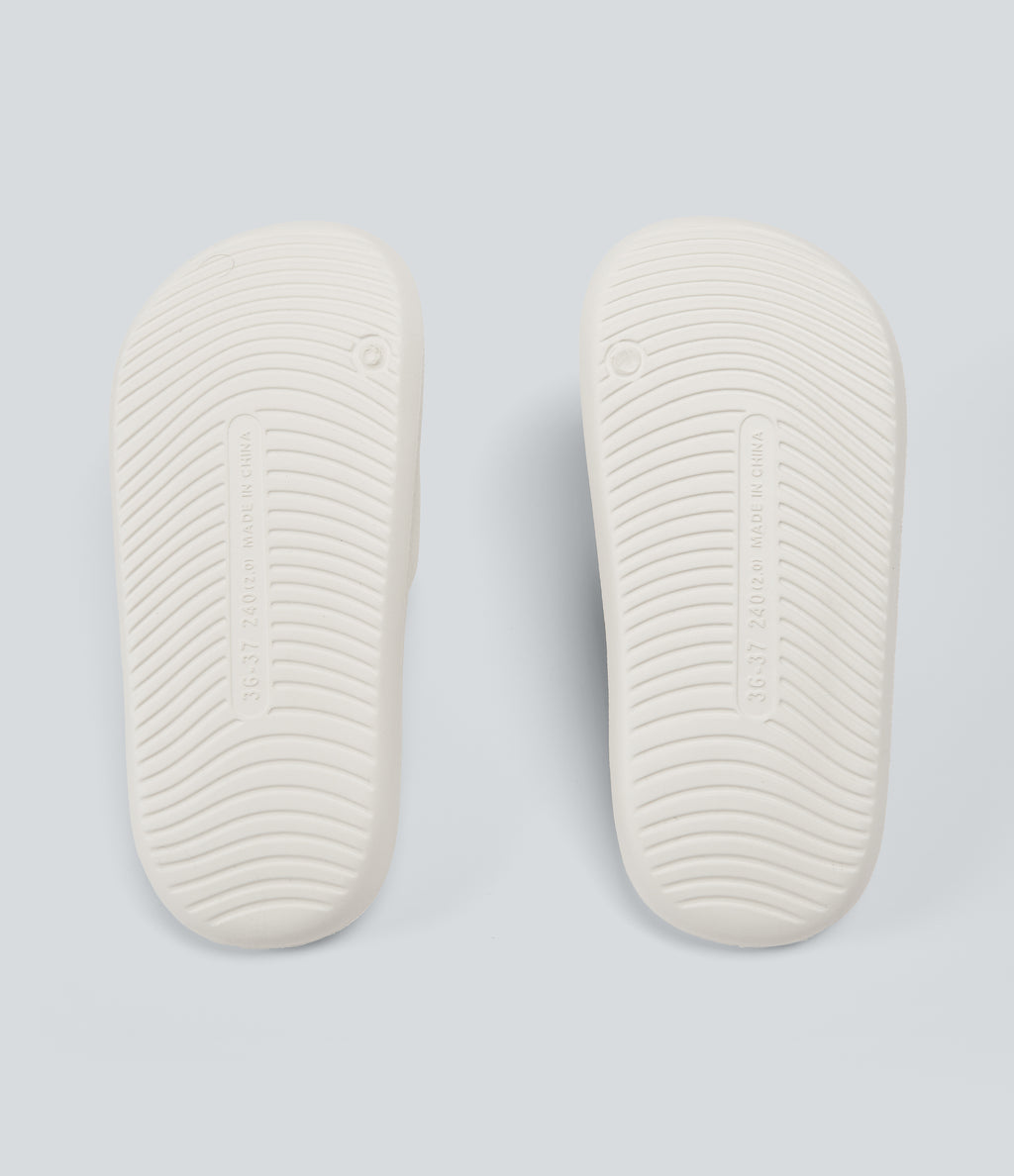 Plain Workout Slides — White — view 2