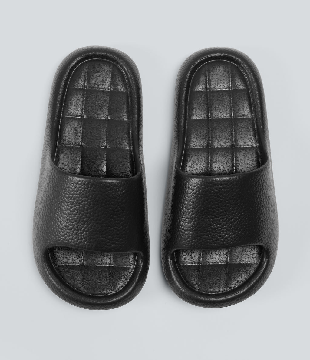 Plain Workout Slides — Black — view 4