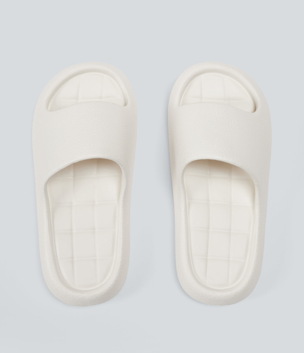 Plain Workout Slides — White — view 1