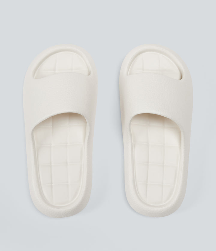 Plain Workout Slides — White — view 1