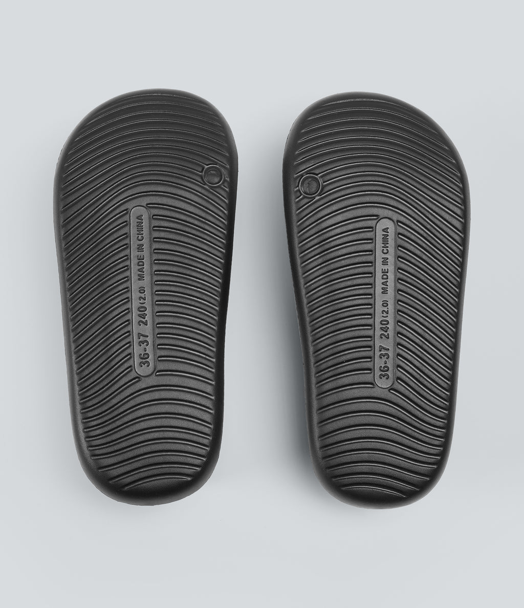 Plain Workout Slides — Black — additional view