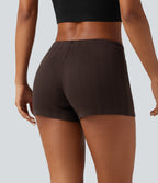Low Rise Drawstring Skinny Casual Shorts 3" — Mole' — view 5