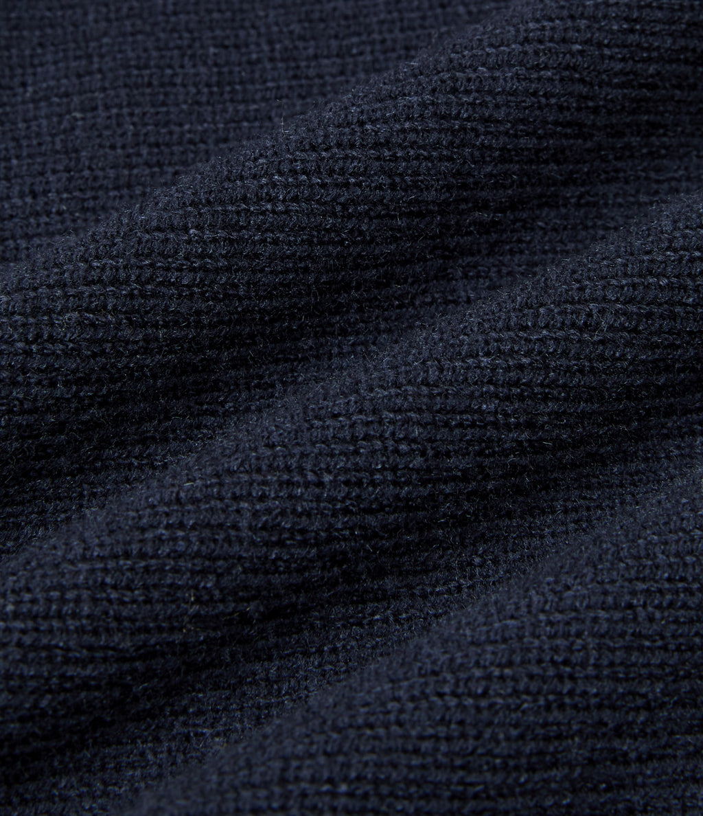 Mock Neck Batwing Long Sleeve Work Jumper — Navy — view 8