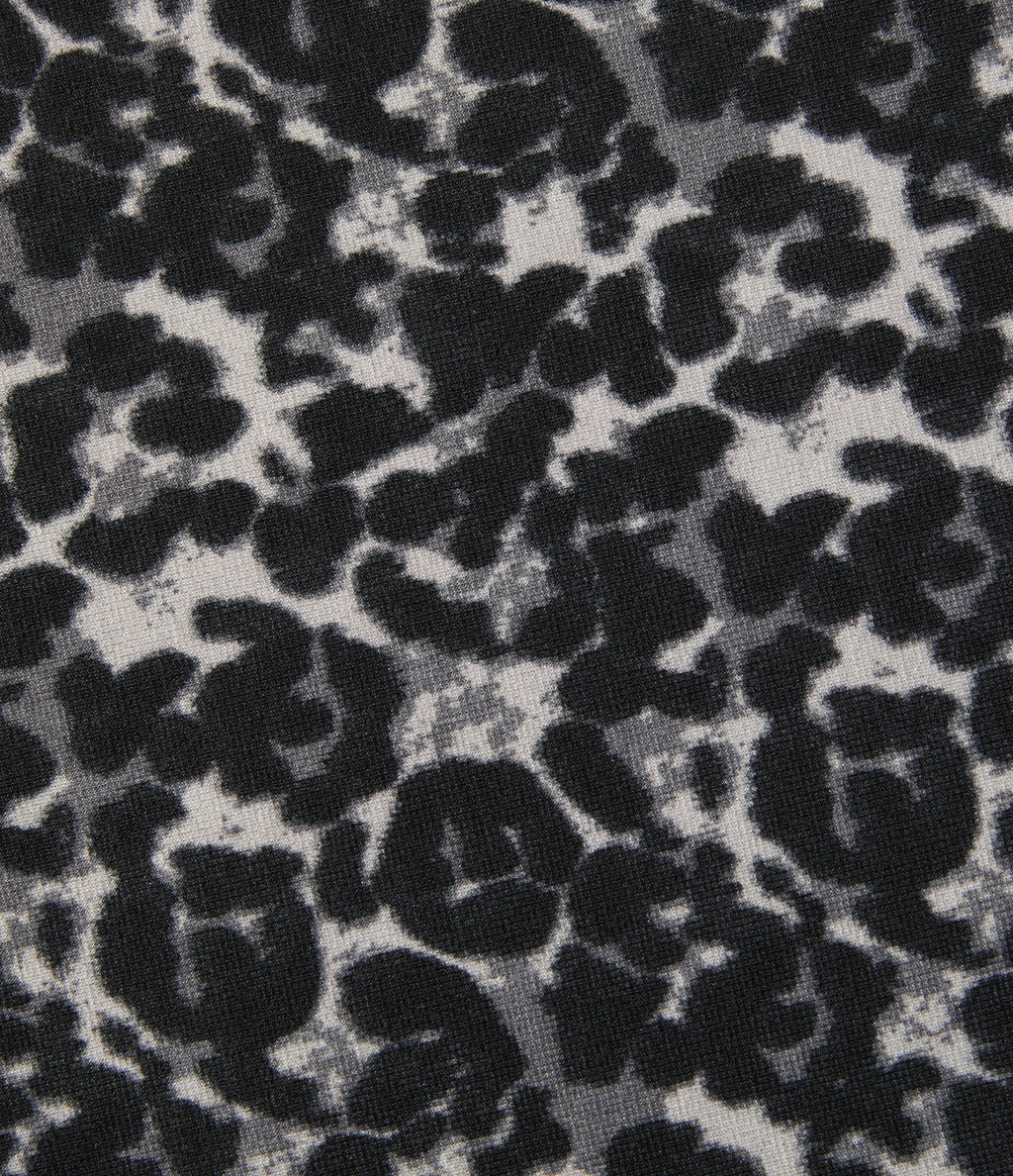 Round Neck Leopard Print Long Sleeve Ruched Casual Top — Cool Quarry — view 8