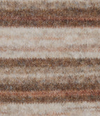 Boat Neck Bell Long Sleeve Gradient Stripe Oversized Casual Jumper — Hazelnut Strata — view 7