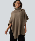 High Neck Batwing Half Sleeve Casual Jumper — Lead Gray — view 4