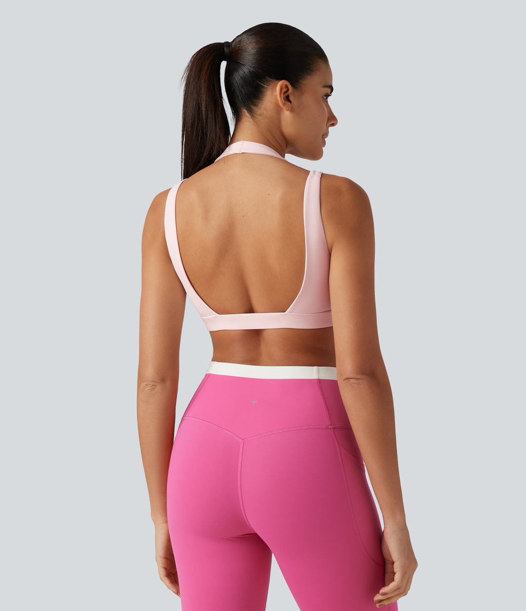 Airy Low Support Built-in Bra InstantCool Yoga Sports Bra — Primrose Pink — view 2