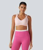 Airy Low Support Built-in Bra InstantCool Yoga Sports Bra — Primrose Pink — view 4