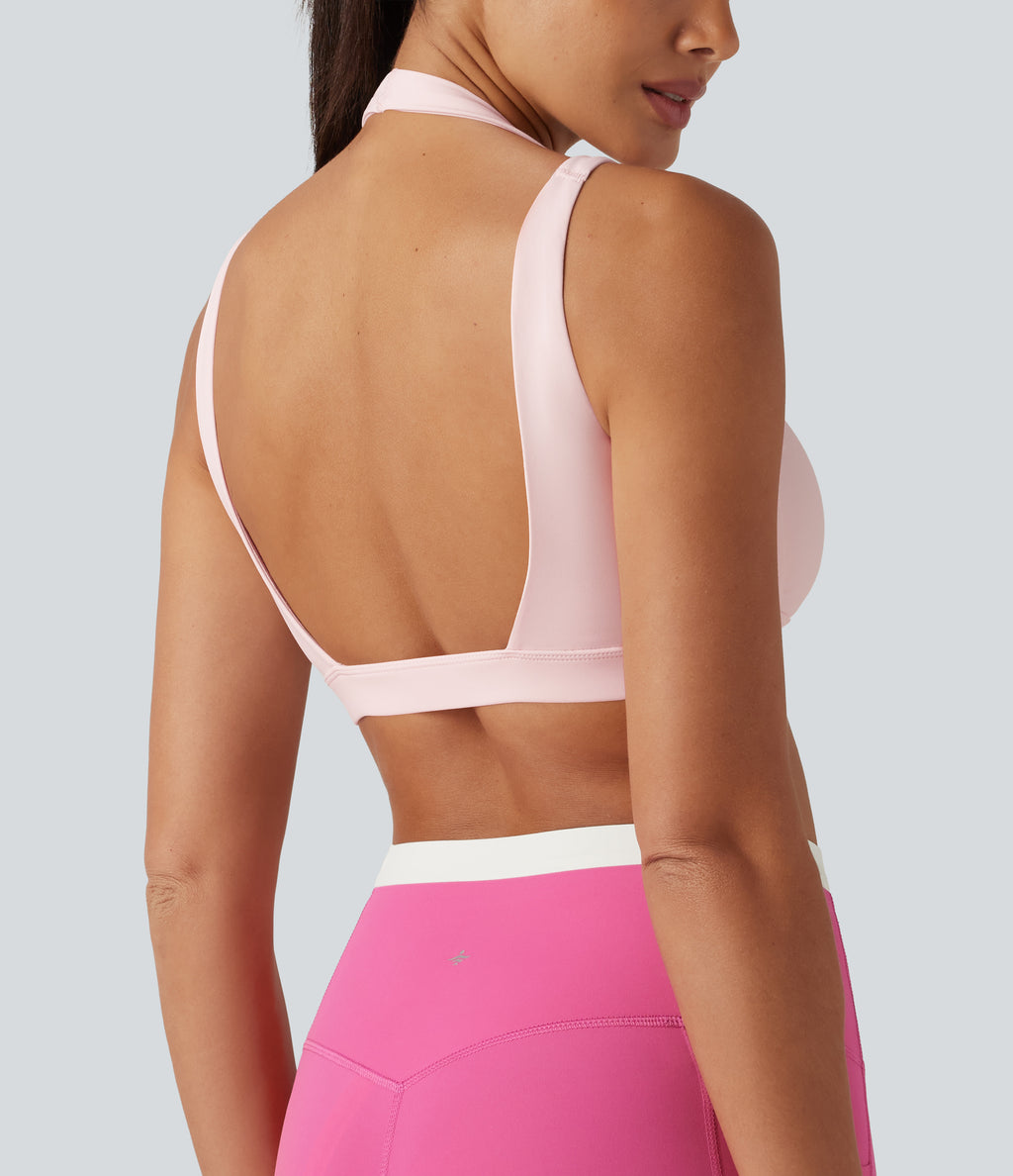 Airy Low Support Built-in Bra InstantCool Yoga Sports Bra — Primrose Pink — view 5