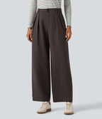 High Waisted Straight Leg Work Trousers with Pockets — Delicioso — view 5