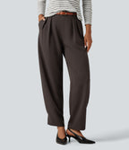 High Waisted Straight Leg Work Trousers with Pockets — Delicioso — view 4
