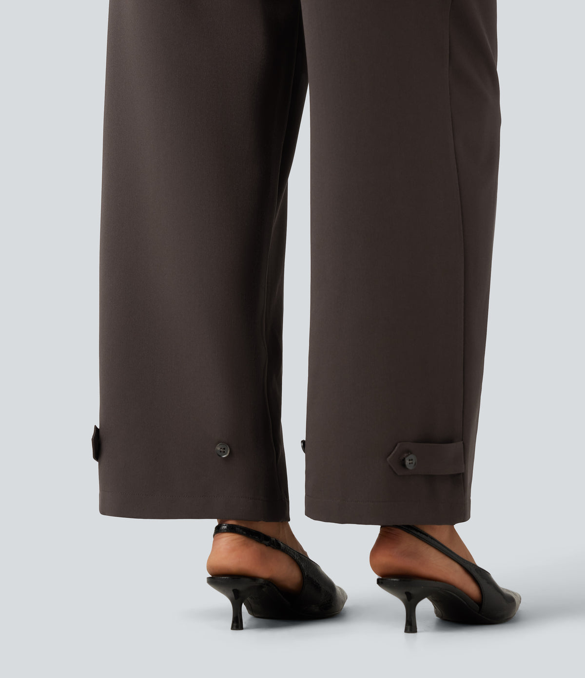 High Waisted Straight Leg Work Trousers with Pockets — Delicioso — view 8