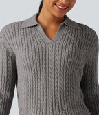 Lapel Long Sleeve Work Jumper — Wild Dove — view 5