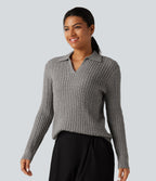 Lapel Long Sleeve Work Jumper — Wild Dove — view 3