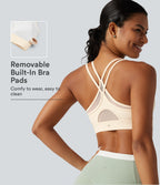 Plush Low Support Crisscross Built-in Bra Yoga Sports Bra — Solitary Star — view 1