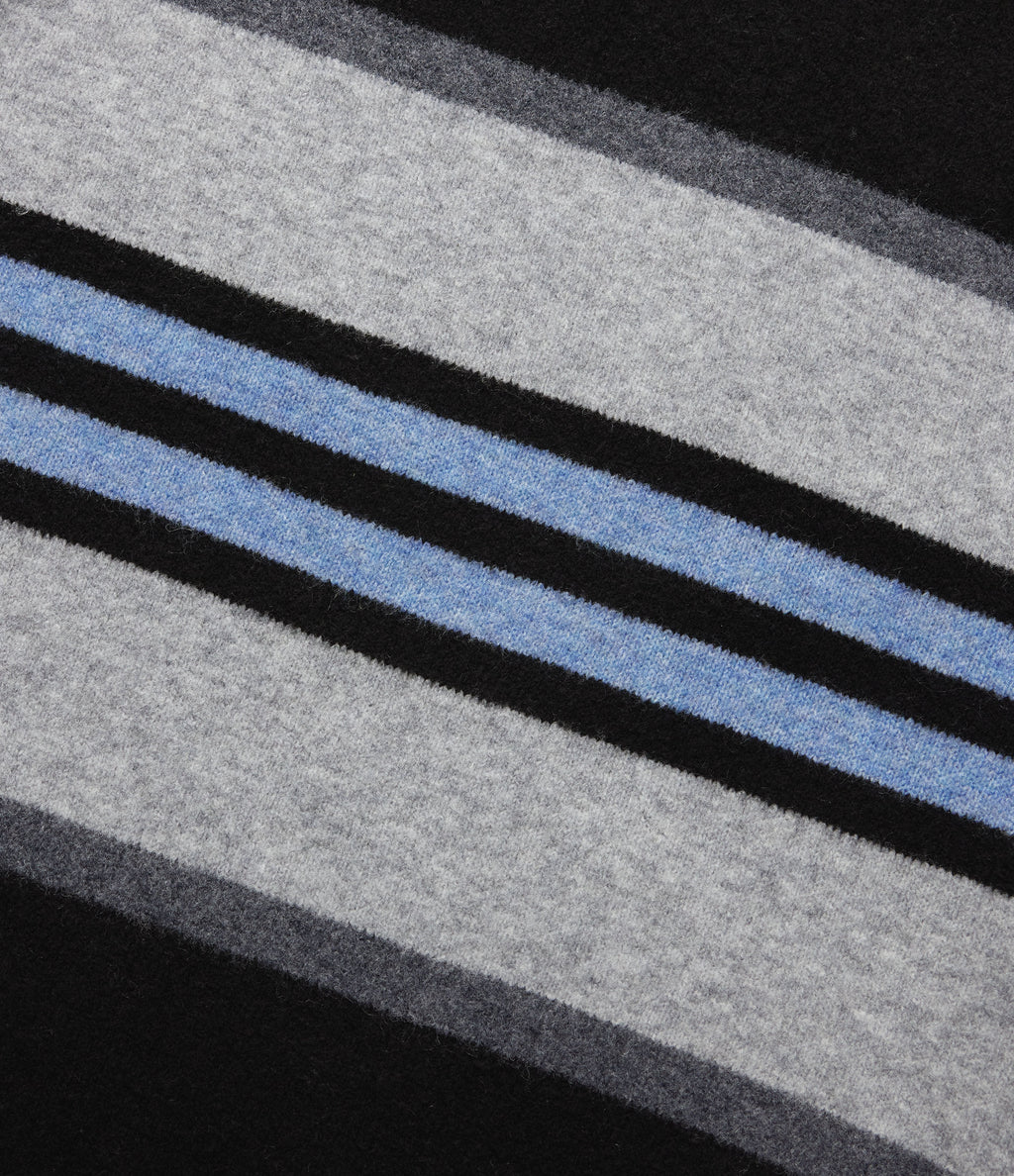 Round Neck Long Sleeve Oversize Striped Casual Jumper — Alpine Stripe — view 7