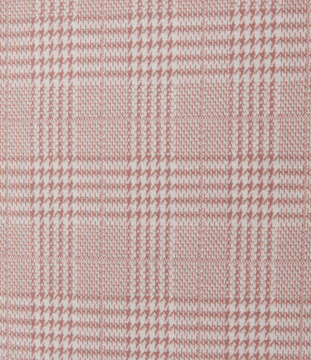 High Waisted Plaid Flare Work Trousers with Pockets — Bean Paste Houndstooth Plaid — view 7