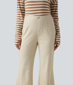 Mid Rise Flare Work Trousers — Oatmeal Khaki — view 4