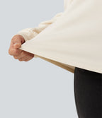 Round Neck Long Sleeve Casual Top — Snow White Oak — view 6