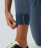 Denim Heat High Waisted Casual Jeans with Pockets — Blue Jasper Denim — view 6