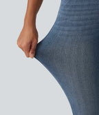 Denim Heat High Waisted Casual Jeans with Pockets — Blue Jasper Denim — view 7