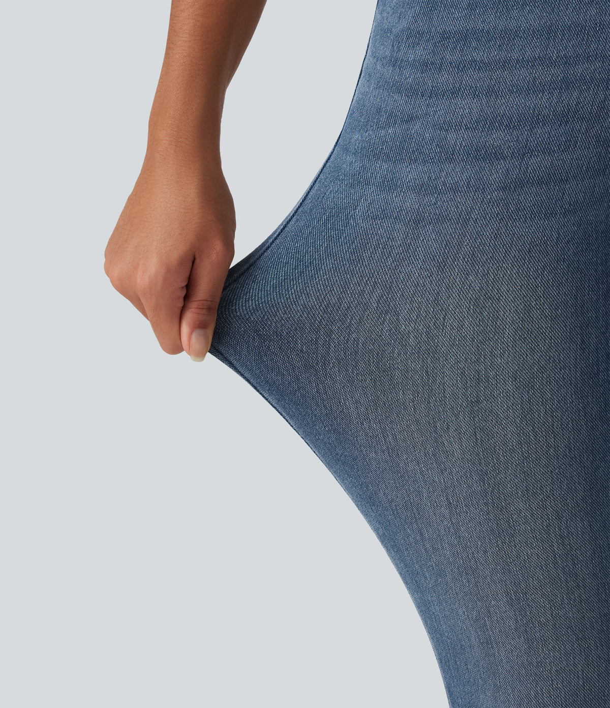 Denim Heat High Waisted Casual Jeans with Pockets — Blue Jasper Denim — view 7