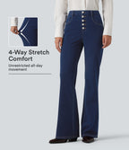 Mid Rise Flare Casual Jeans with Pockets — Pageant Blue Denim — view 1