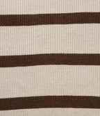 Round Neck Cold Shoulder Long Sleeve Stripe Work Jumper — Walnut Stripe — view 8