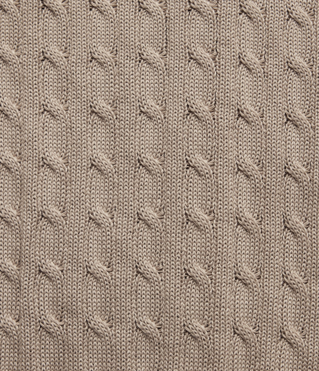 Round Neck Long Sleeve Work Cardigan — Birch Brown — view 7