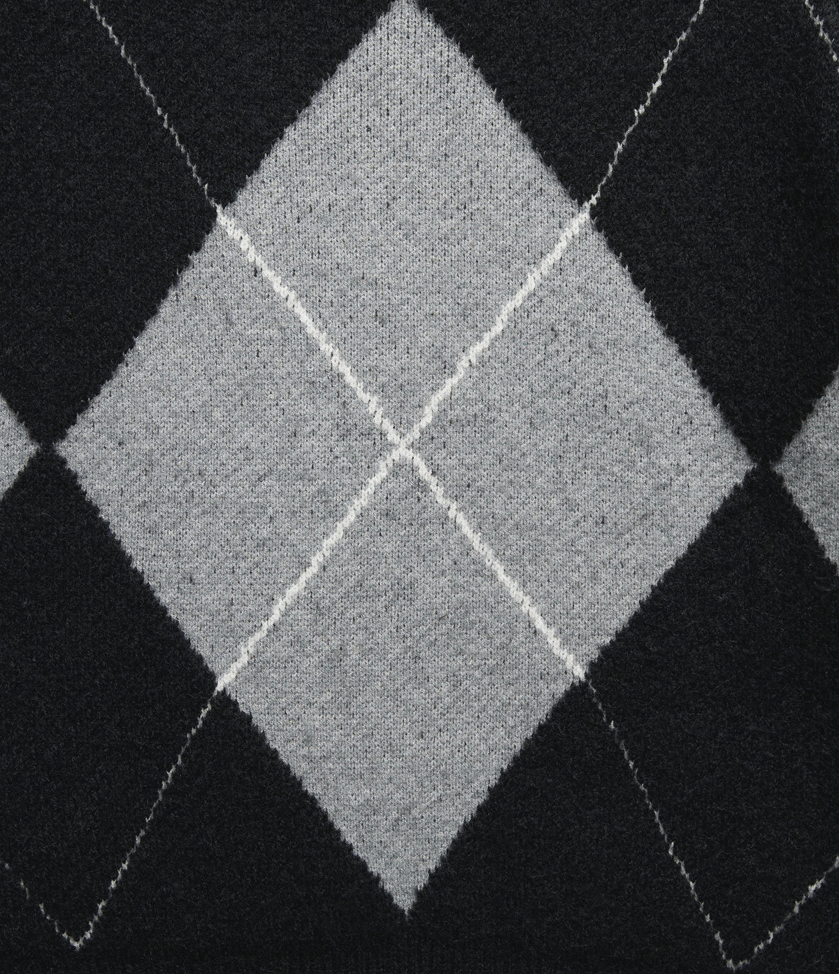 Off Shoulder Long Sleeve Gingham Casual Jumper — Charcoal Argyle — view 7