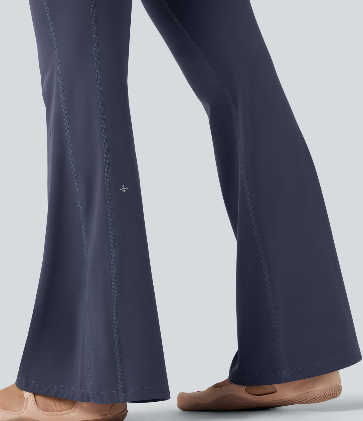 Low Rise Drawstring Bootcut Yoga Leggings with Pockets — Mood Indigo — view 6