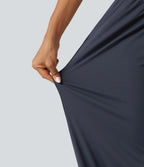 Super High Waisted Yoga Joggers with Pockets — Blue Nights — view 6