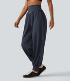 Super High Waisted Yoga Joggers with Pockets — Blue Nights — view 3