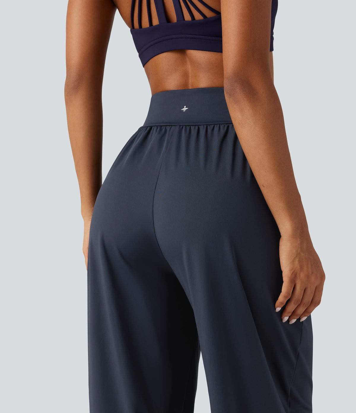 Super High Waisted Yoga Joggers with Pockets — Blue Nights — view 5