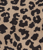 High Waisted 2-in-1 A-Line Leopard Print Corduroy Mini Casual Skirt with Pocket — Black Coffee Leopard Print — view 8