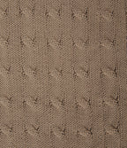 Cable Knit V Neck Long Sleeve Work Jumper — Bronzed Cider — view 8
