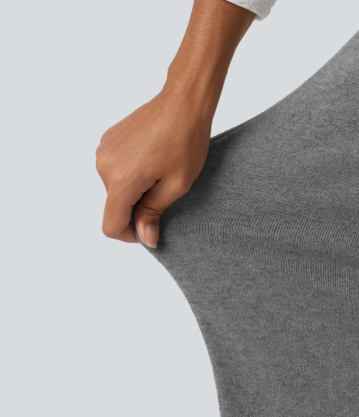 High Waisted Split Midi Work Pencil Sweater Skirt — Gull — view 5